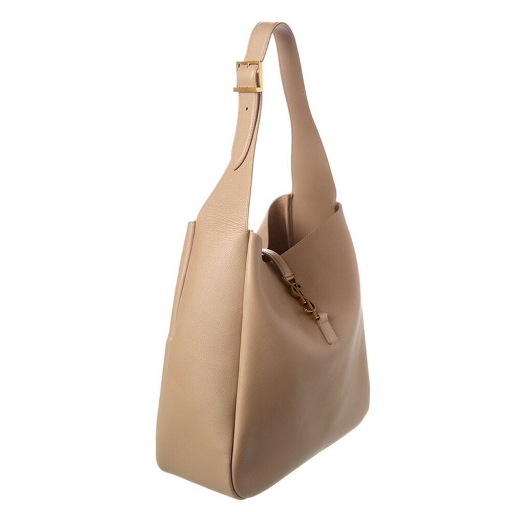 Saint Laurent Le 5 A 7 Supple Large Leather Hobo Bag, Grey - Picture 3 of 5